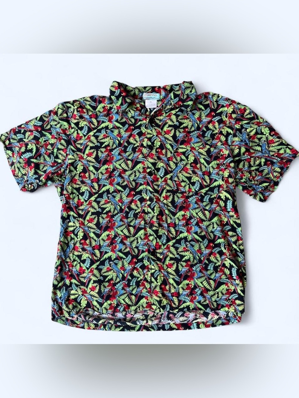 Vintage OTC Tropical Parrot button down shirt